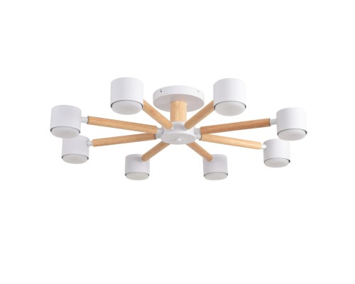 8306/8C COMFI белый, дерево/металл Светильник потолочный GX53 LED 8*7W 220V VUDI