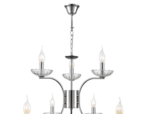 8155/9 CLASSI LN25 хром, металл/стекло Люстра подвесная Е14 9*40W 220V LOLINA