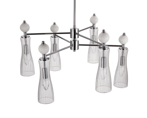 8268/6 NEOCLASSI хром/белый/прозрачный, металл/керамика/стекло Люстра Е14 6*40W 220V EMILY