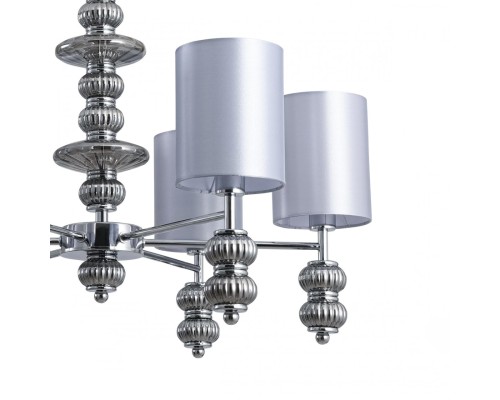 8338/6 MODERNI хром/серый, металл/стекло/текстиль Люстра E14 6*40W 220V ILMIRA