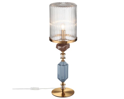 5414/1T MODERN ODL_EX26 античная бронза/коричневый/синий/металл/керамика Настольная лампа E14 1*40W TERRA