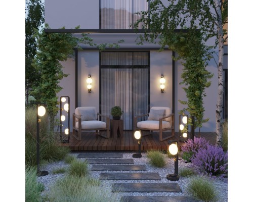 5434/1F NATURE ODL_EX26 черный/золотистый/металл/акрил/декор металл Уличный наземный светильник 60см IP54 G9 2*15W max LUMA