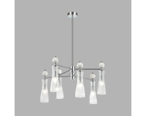 8268/6 NEOCLASSI хром/белый/прозрачный, металл/керамика/стекло Люстра Е14 6*40W 220V EMILY