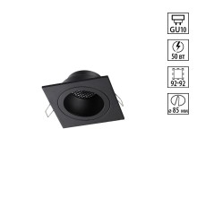 371002 WIR NT25 000 черный Светильник встраиваемый IP20 GU10 50W 220-240V MORUS