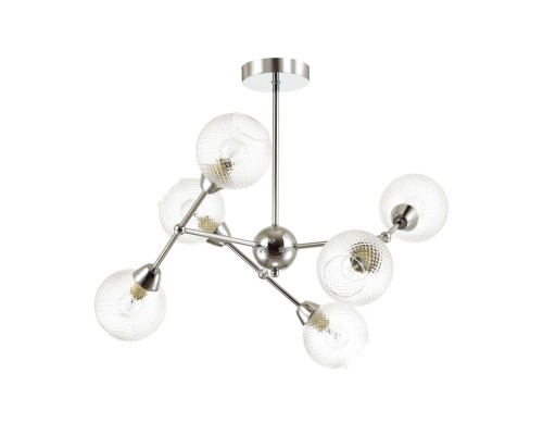 4438/6C MODERNI LN20 000 хром, стекло Люстра на штанге E14 6*40W 220V EVERLY