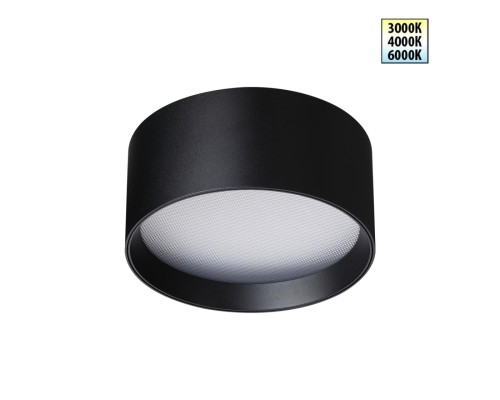 359597 OVER NT25 000 черный Светильник накладной светодиодный с переключ. цв. температуры IP20 LED 18W 220-240V 3000К\4000К\6000К ORBIS
