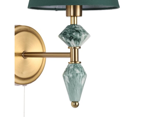 8275/1W CLASSI латунь/зеленый, металл/керамика/ткань Бра Е14 1*40W 220V VERMONT