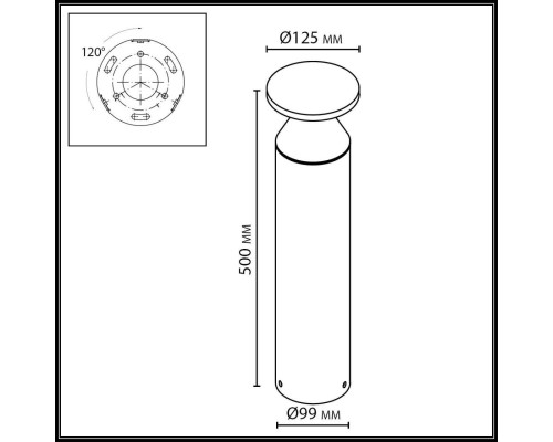 7119/12GL NATURE ODL25 Ландшафтный светильник  черный/металл IP65 LED 12W 669Лм 3000K 120° 220-240V COIL