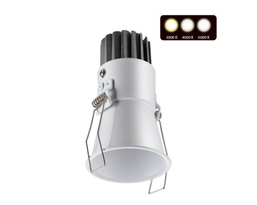 358906 SPOT NT22 белый Встраиваемый светодиодный светильник с переключателем цветовой температуры IP20 LED 3000К\4000К\6000К 7W 220V LANG