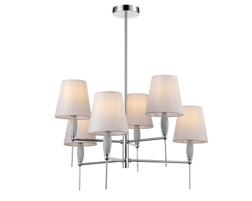 8279/6 CLASSI хром/серый, металл/керамика/текстиль Люстра Е14 6*40W 220V KARMEN