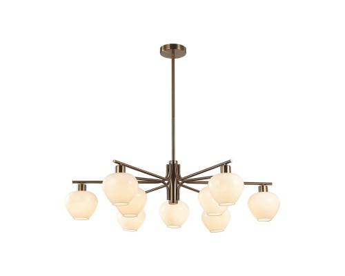 8278/9 MODERNI латунь/белый, металл/стекло Люстра Е14 9*40W 220V CARMELA