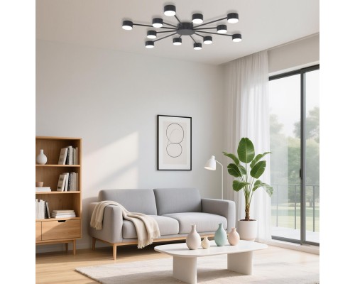 8344/12C COMFI черный, металл Люстра GX53 LED 12*7W 220V TORINA