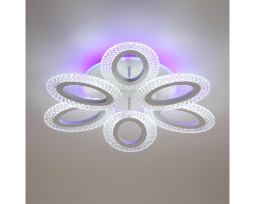 8018/60CL LEDIO LN25 белый/прозрачный металл/акрилл Потолочный светильник c подсв. осн. LED 60W 220V 3000-6000K CLARE