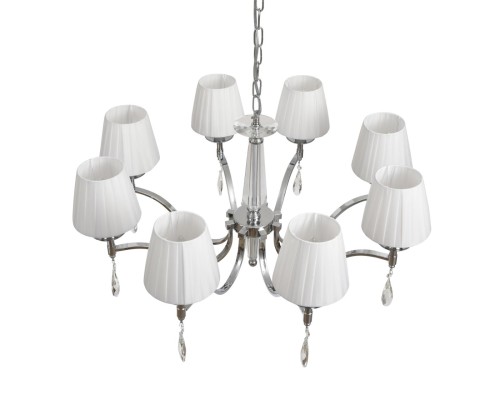 8316/8 CLASSI LN26 хром/белый, металл/хрусталь/текстиль Люстра E14 8*40W 220V MAGDA