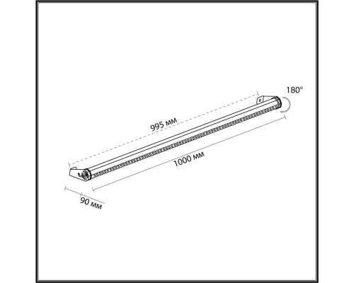 7040/22WL NATURE ODL25 721 черный/металл Фасадный поворотный на 180° светильник IP65 LED 22W 3000K AC220-240V GRAZE