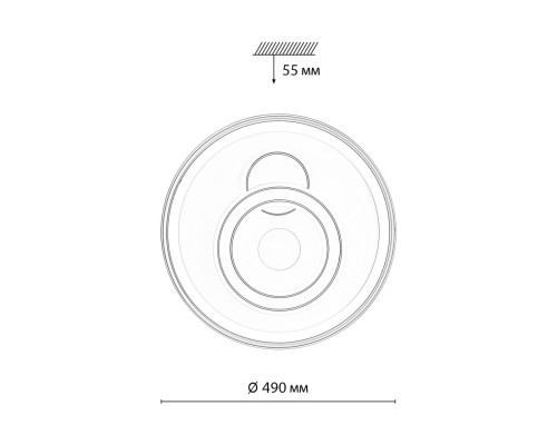 7785/85L PIKO LED SN Светильник металл/белый/бронза LED 85Вт 3000-6500K D490 IP20 пульт ДУ GEMINI