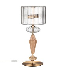 5414/2T MODERN ODL_EX26 античная бронза/терракот/бежевый/металл/керамика Настольная лампа E14 2*40W TERRA