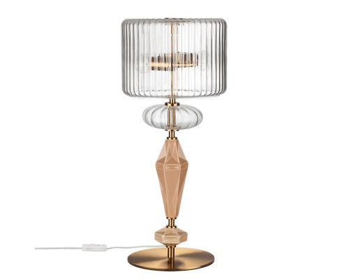 5414/2T MODERN ODL_EX26 античная бронза/терракот/бежевый/металл/керамика Настольная лампа E14 2*40W TERRA