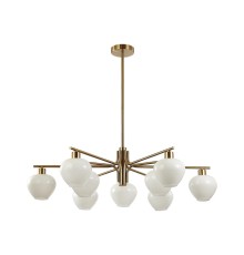 8278/9 MODERNI латунь/белый, металл/стекло Люстра Е14 9*40W 220V CARMELA