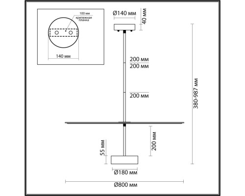 7035/20CL L-VISION ODL25 241 Потолочный светильник металл/фетр/акрил/бронза/белый/серый IP20 1*20W 3000K 220V FELT