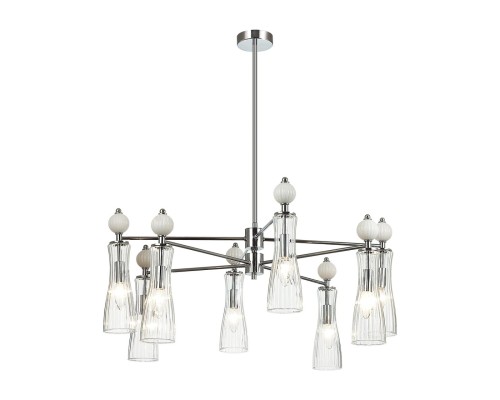 8268/8 NEOCLASSI хром/белый/прозрачный, металл/керамика/стекло Люстра Е14 8*40W 220V EMILY