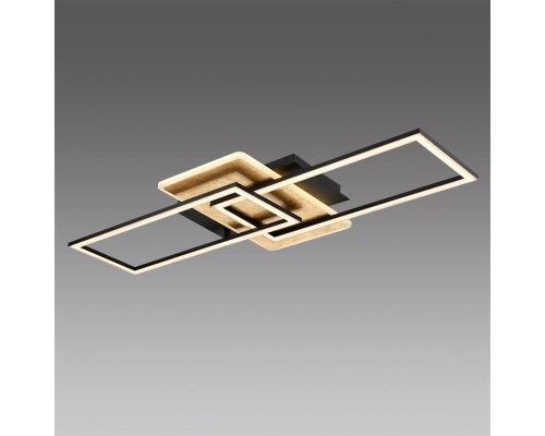 8021/90CL LEDIO LN24 черный/золотой/черный, металл/акрил Потолочный светильник с пультом ДУ LED 90W 220V 3000-6500К GOLDY