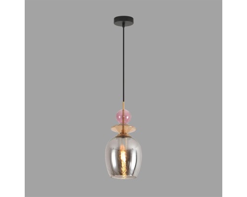 8297/1A MODERNI бронза/смоки/амбер/розовый, металл/стекло Подвес E27 1*40W 220V IRIME