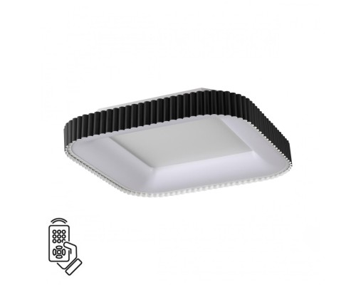 7768/56L AVRA LED SN 039 Светильник металл/белый/черный LED 56Вт+14Вт 3000-6000K 500х500 IP43 пульт ДУ+подсветка SHARMEL