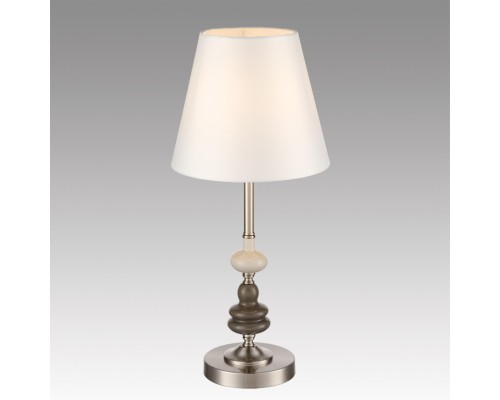 8283/1T CLASSI никель/белый, металл/керамика/текстиль Настольная лампа Е14 1*40W 220V KENTUKI