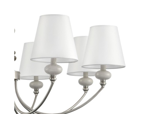 8283/8 CLASSI никель/белый, металл/керамика/текстиль Люстра Е14 8*40W 220V KENTUKI