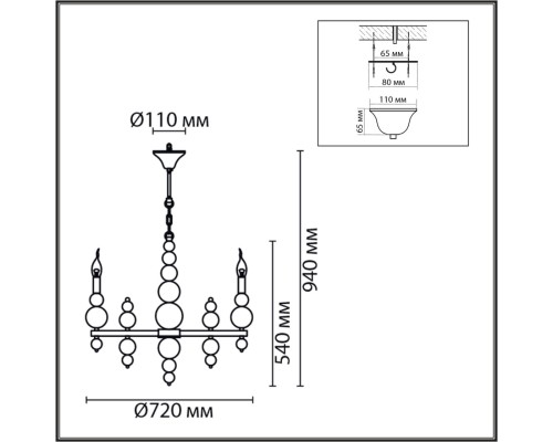 8107/8 MODERNI LN25 никель, металл Люстра Е14 8*40W 220V NANA