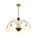 8323/5C MODERNI LN латунь/белый, металл/стекло/дерево Люстра потолочная E27 5*60W 220V LARINA