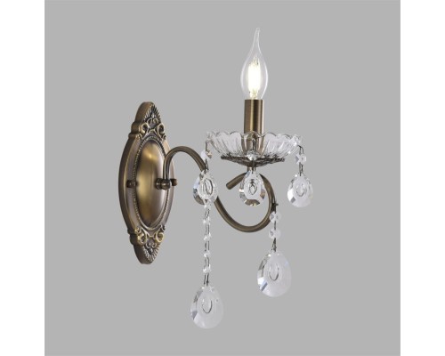 8346/1W CLASSI бронза/прозрачный, металл/хрусталь Бра E14 1*40W 220V LUINA