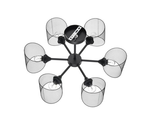 8238/6C COUNTY LN25 черный, металл Люстра потолочная Е27 6*60W 220V TIDINA