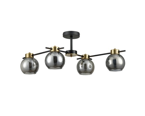 8059/4C COMFI LN24 черный, медь/дымчатый металл/стекло Люстра потолочная E27 4*60W 220V EMINA