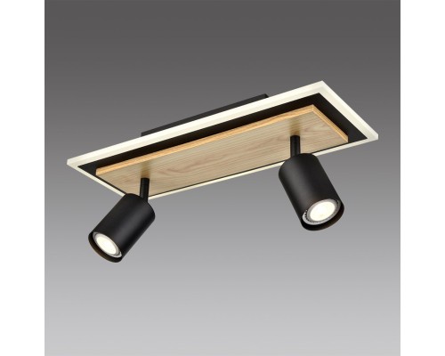 8025/19WL LEDIO LN24 черный/дерево, металл/МДФ Настенный светильник LED GU10 2*10W + LED 19W 220V PINE
