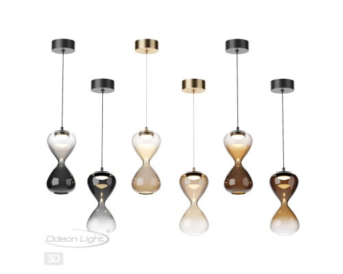 5093/4L PENDANT ODL25 415 античн.бронза/прозрачн./янтарный градиент/металл/стекло Подвес LED 4W 4000K 388Лм GLESSI