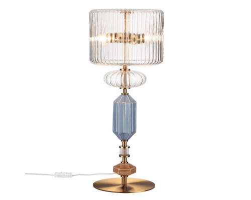 5414/2TA MODERN ODL_EX26 античная бронза/терракот/синий/металл/керамика Настольная лампа E14 2*40W TERRA