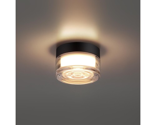 7156/6CL HIGHTECH ODL26 Настенно-потолочный светильник  черный/прозрачный/стекло/поликарбонат IP65 LED 6W 410Лм 2200/2700/3000K 120° 220-240V RONDA