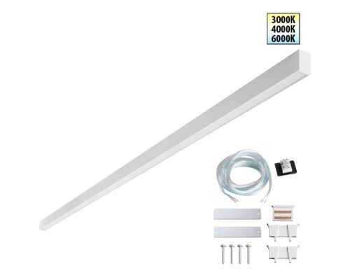 359606 OVER NT25 000 белый Светильник линейный светодиод. с переключ. цв. температуры IP20 LED 60W 220-240V 3000К\4000К\6000К FATTO