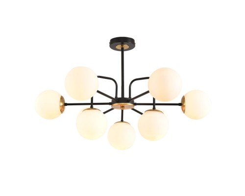 8375/9C MODERNI LN черный/латунь/белый, металл/стекло Люстра потолочная E27 9*60W 220V ELRONA