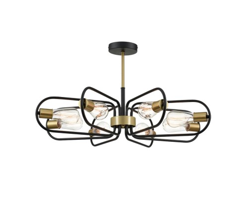 8058/8C COMFI LN24 черный, медь/ металл/ Люстра потолочная E27 8*60W 220V ALMIRA