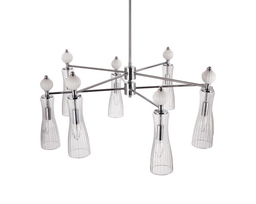 8268/8 NEOCLASSI хром/белый/прозрачный, металл/керамика/стекло Люстра Е14 8*40W 220V EMILY