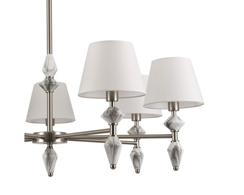 8274/7 CLASSI никель/белый/серый, металл/керамика/ткань Люстра Е14 7*40W 220V VERMONT