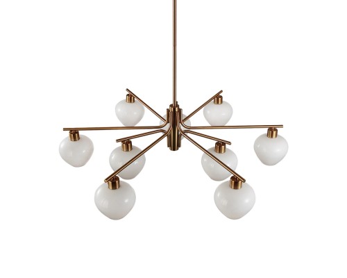 8278/9 MODERNI латунь/белый, металл/стекло Люстра Е14 9*40W 220V CARMELA