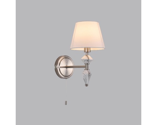 8274/1W CLASSI никель/белый/серый, металл/керамика/ткань Бра Е14 1*40W 220V VERMONT