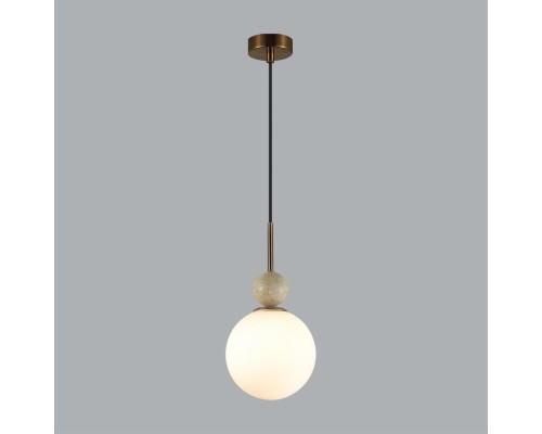 6625/1A MIDCENT ODL26 Подвесной светильник  бронзовый/белый/камень/металл IP20 E14 40W  220-240V LOLLA