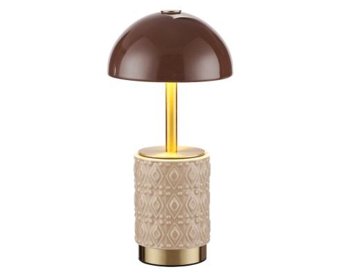 5453/3TL L-VISION ODL_EX26 светлая бронза/кофейный/бежевый/металл/керамика Настольная лампа беспроводная LED*3W 3000K LULU