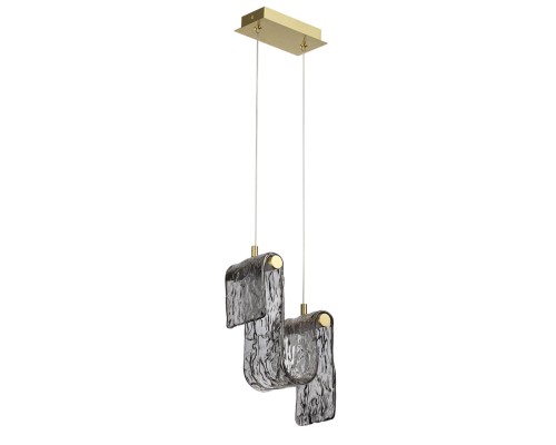 5106/11L L-VISION  ODL26 золотой брашинг/дымчатый металл/стекло Подвес LED x 11W 4000K FLOW