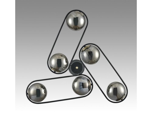 8060/6C COMFI LN24 черный/дымчатый металл/стекло Люстра потолочная E27 6*60W 220V CAMILIE